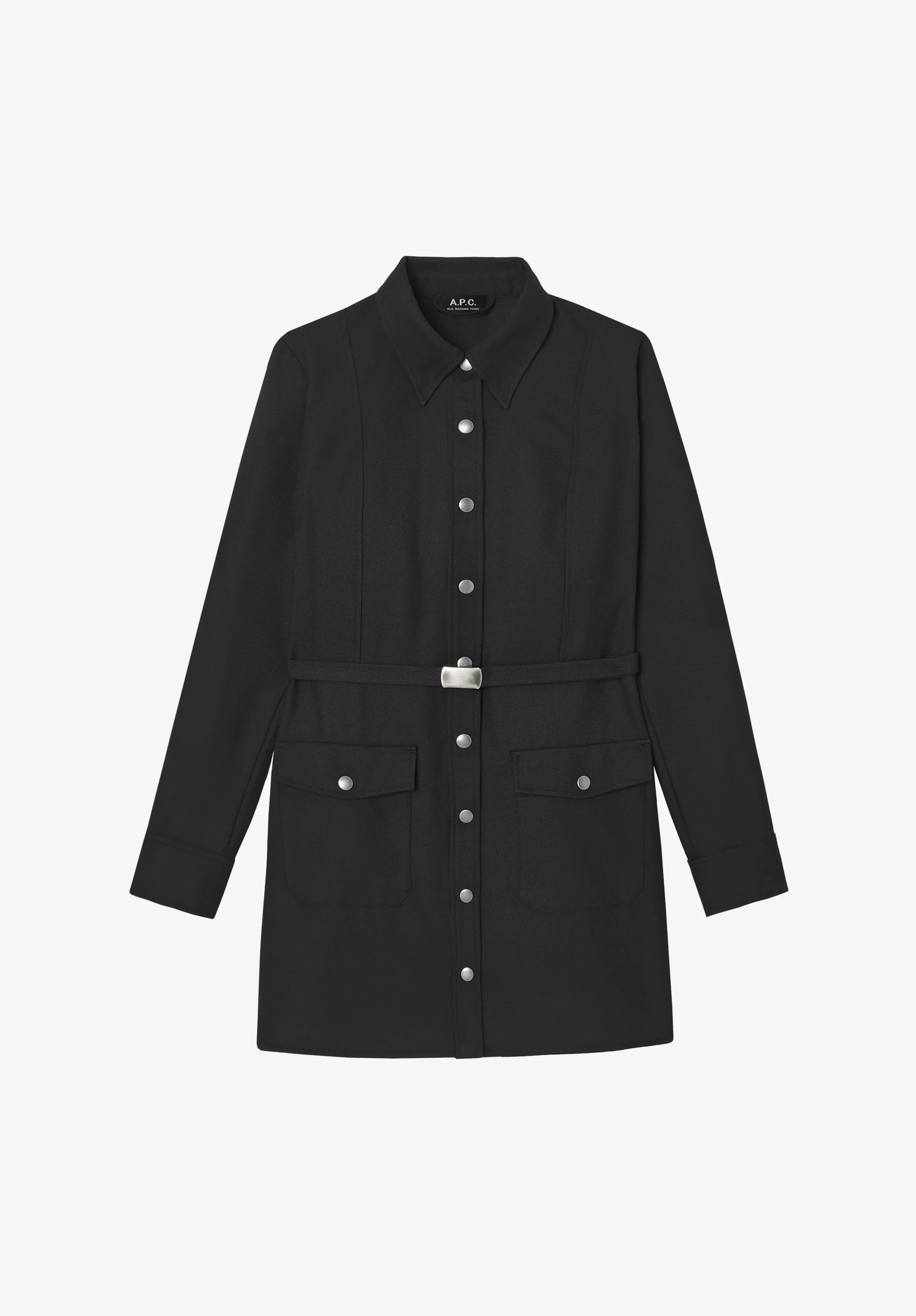 Belted shirt-dress