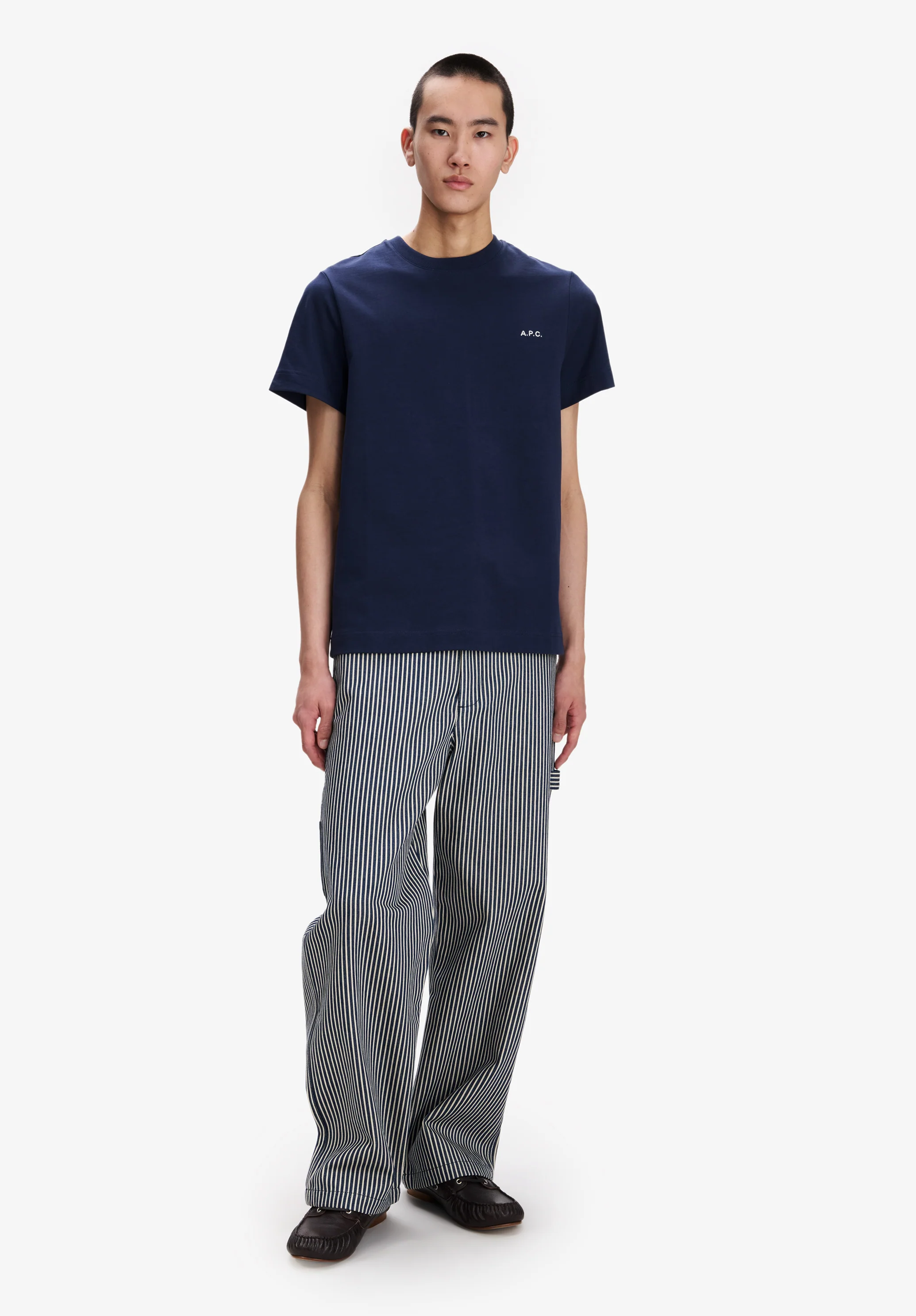 Blue t-shirt with small A.P.C. logo - Image 2