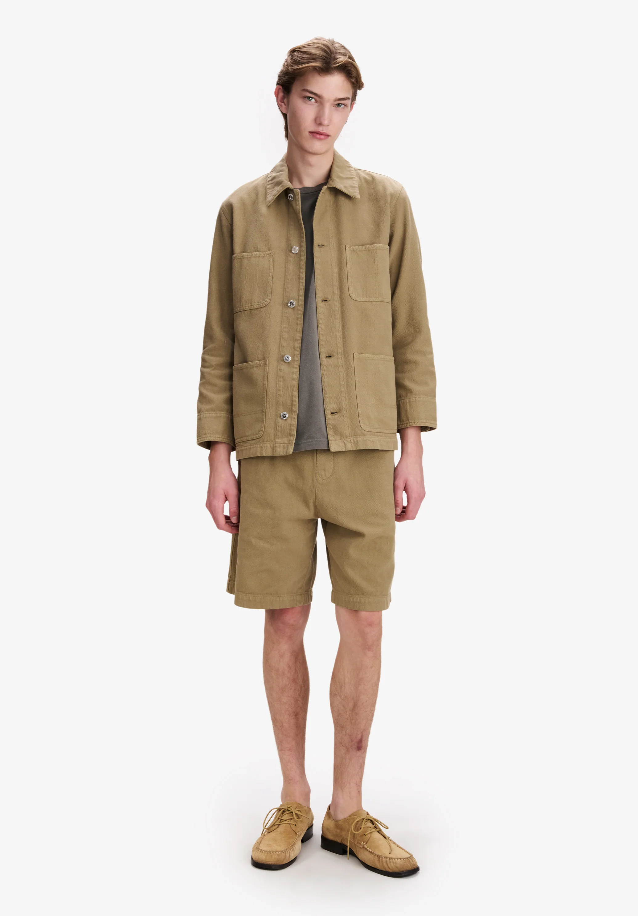 Dark beige workwear jacket - Image 2