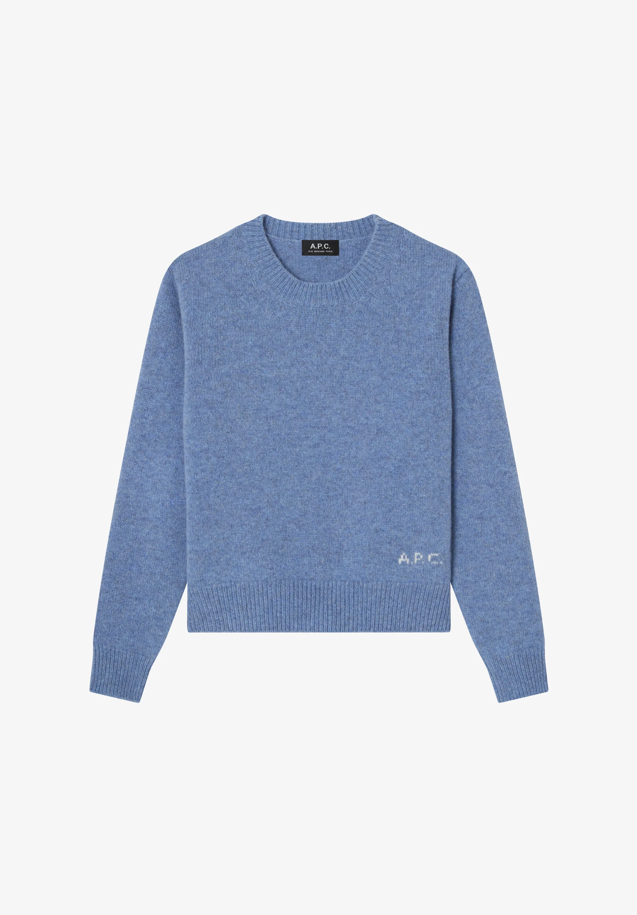 Grey-blue boxy wool sweater