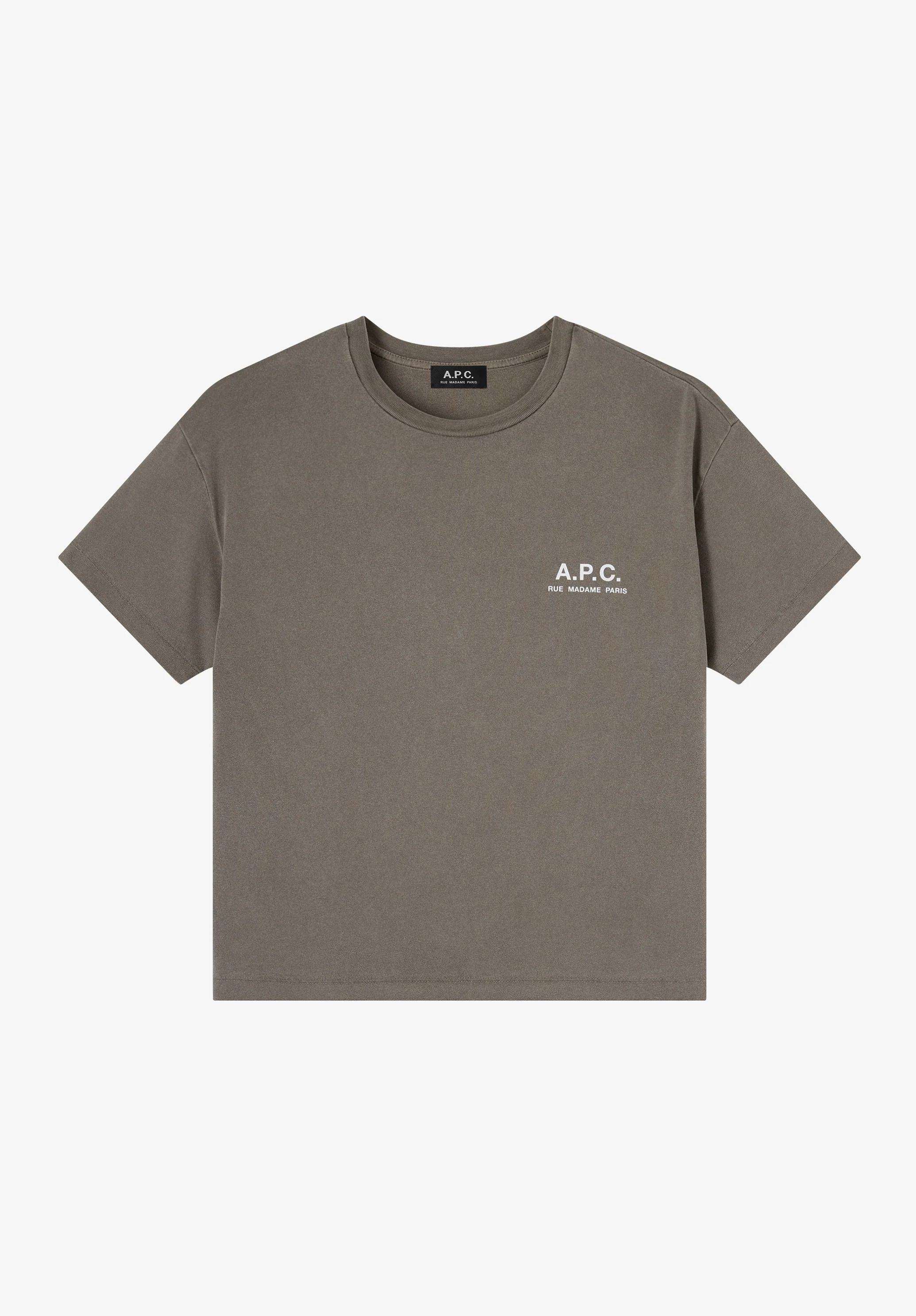 Grey t-shirt with A.P.C. Rue Madame logo