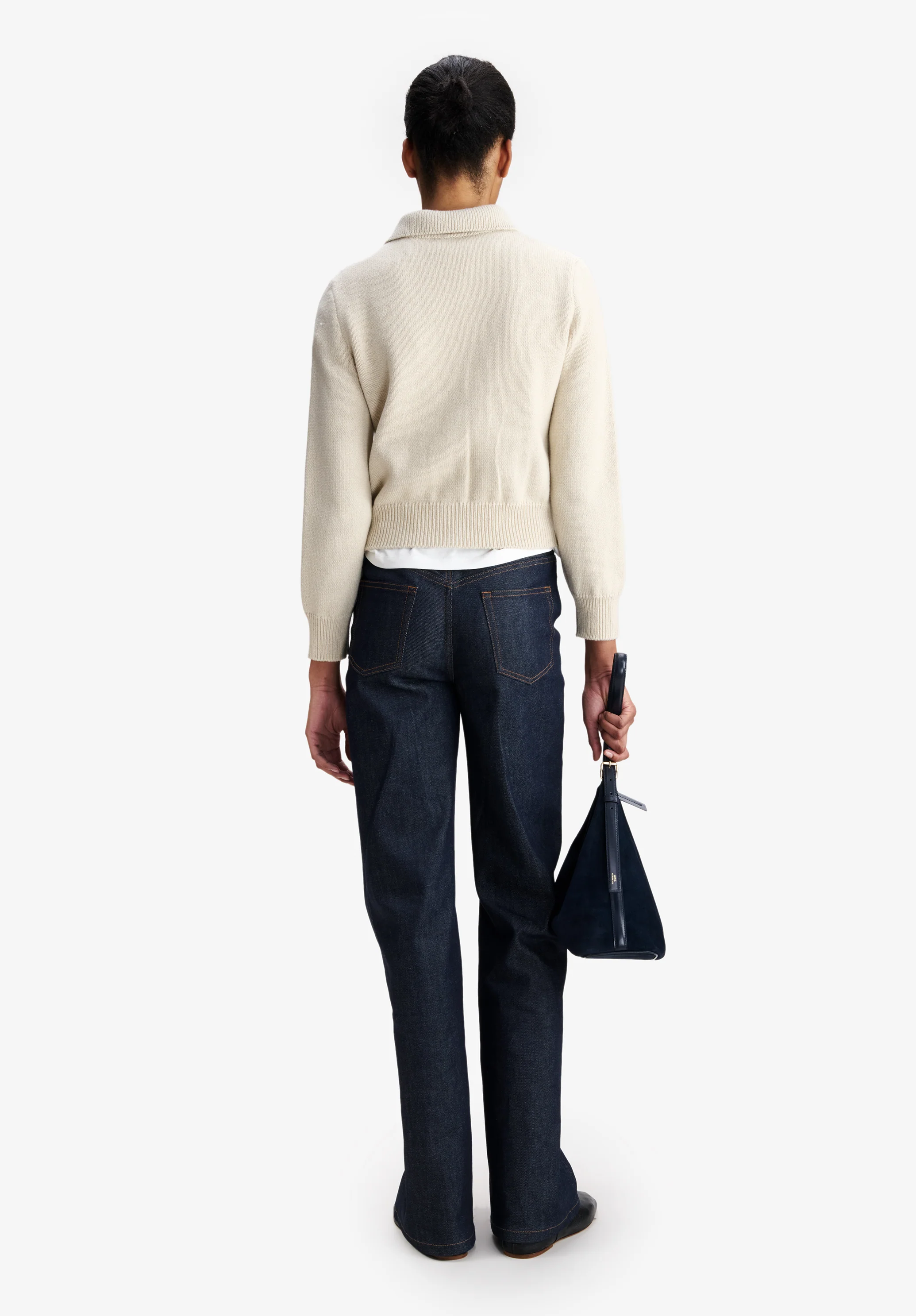 Grey wool collared cardigan - Image 2