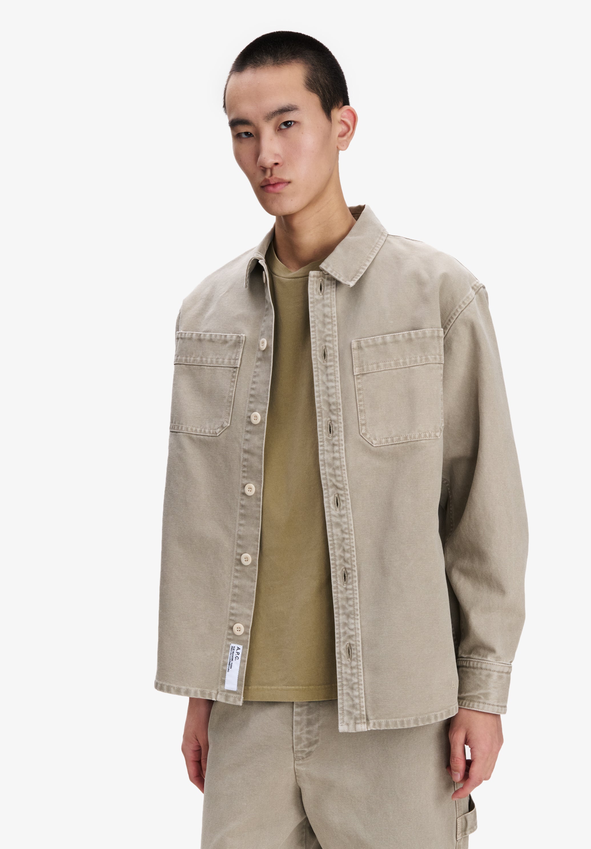 Grey workwear overshirt - Image 3