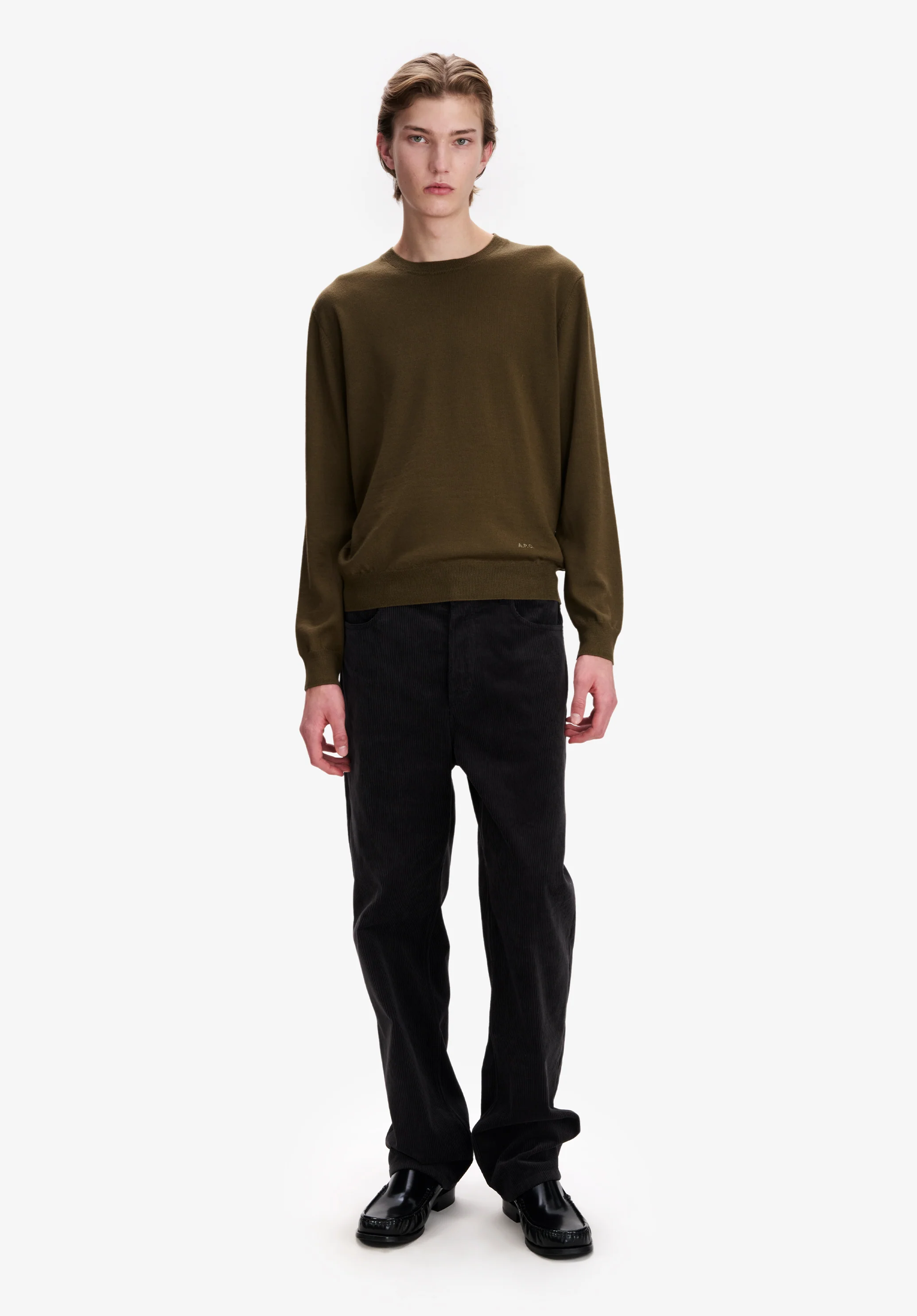 Khaki merino wool sweater - Image 2