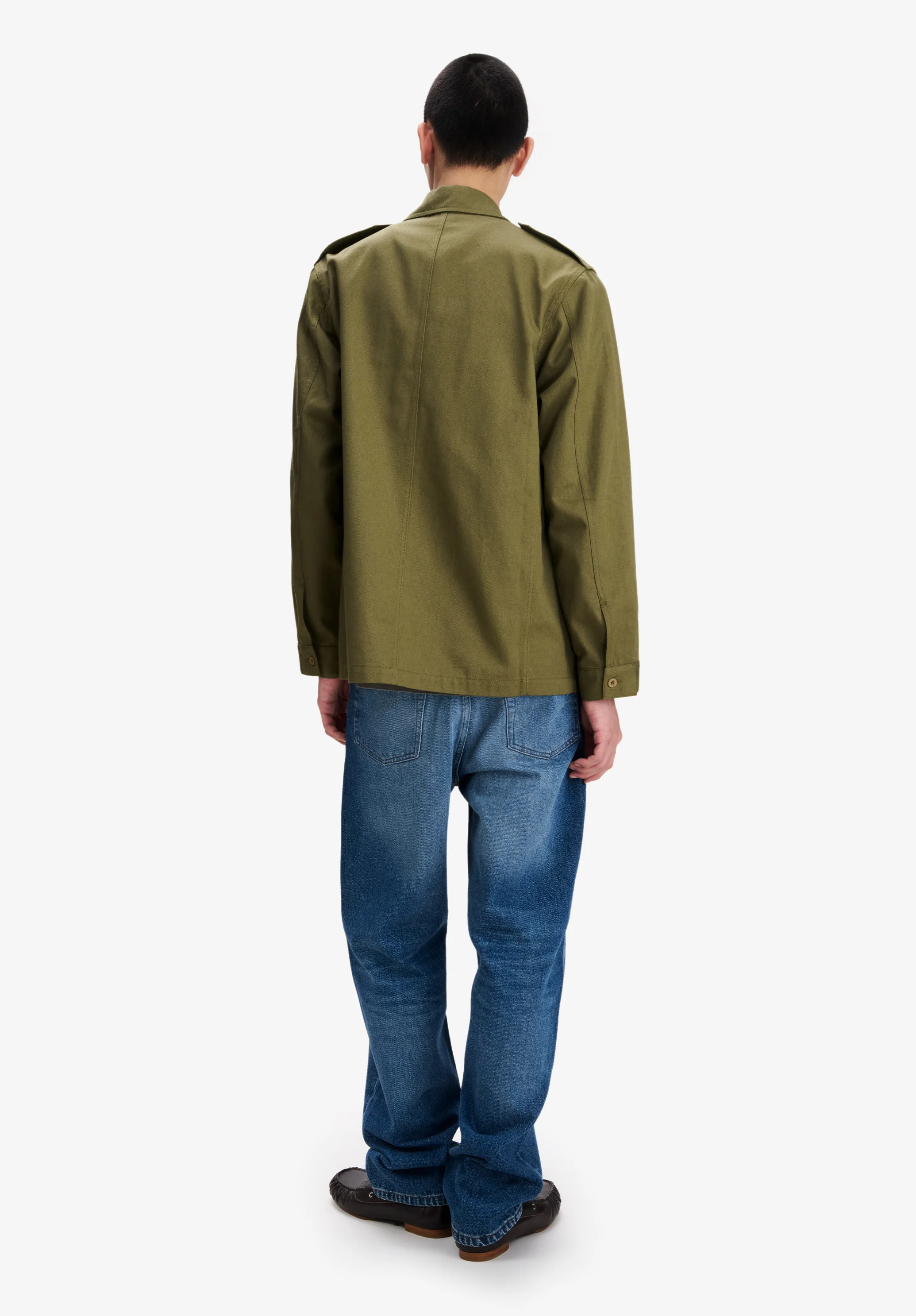 Khaki military-style jacket - Image 3