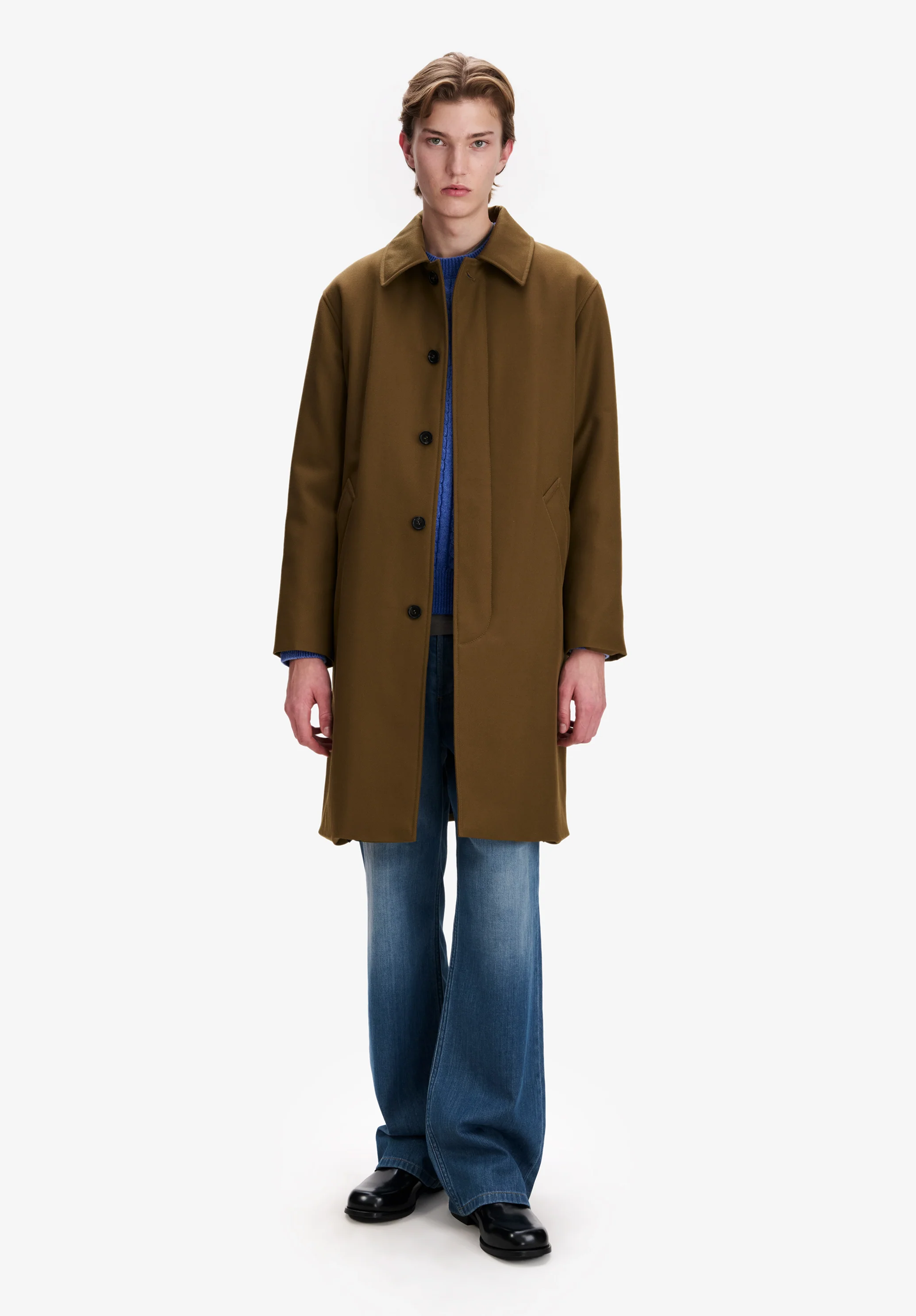 Khaki water-repellent wool mac - Image 2