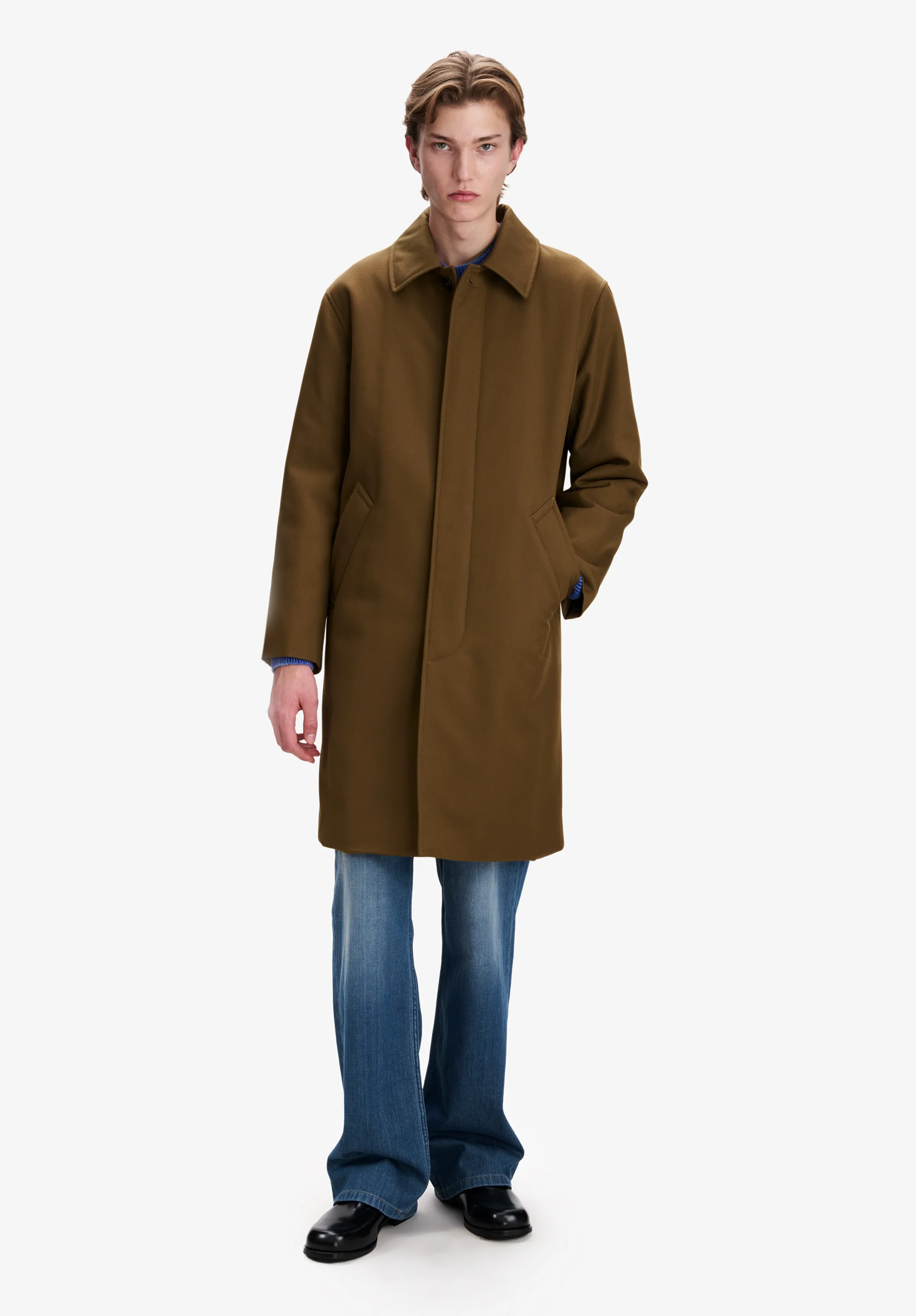 Khaki water-repellent wool mac - Image 4