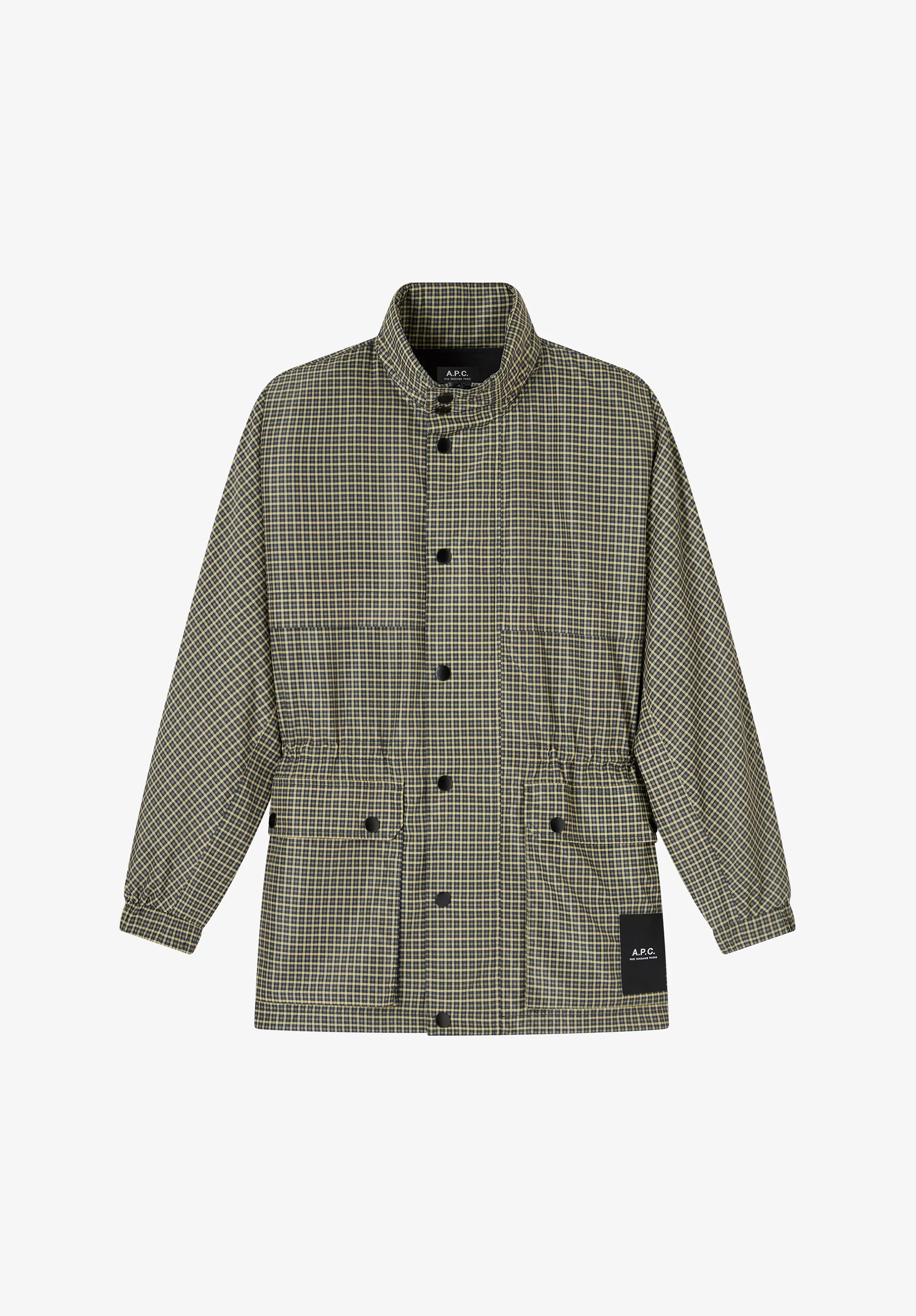Khaki windbreaker.