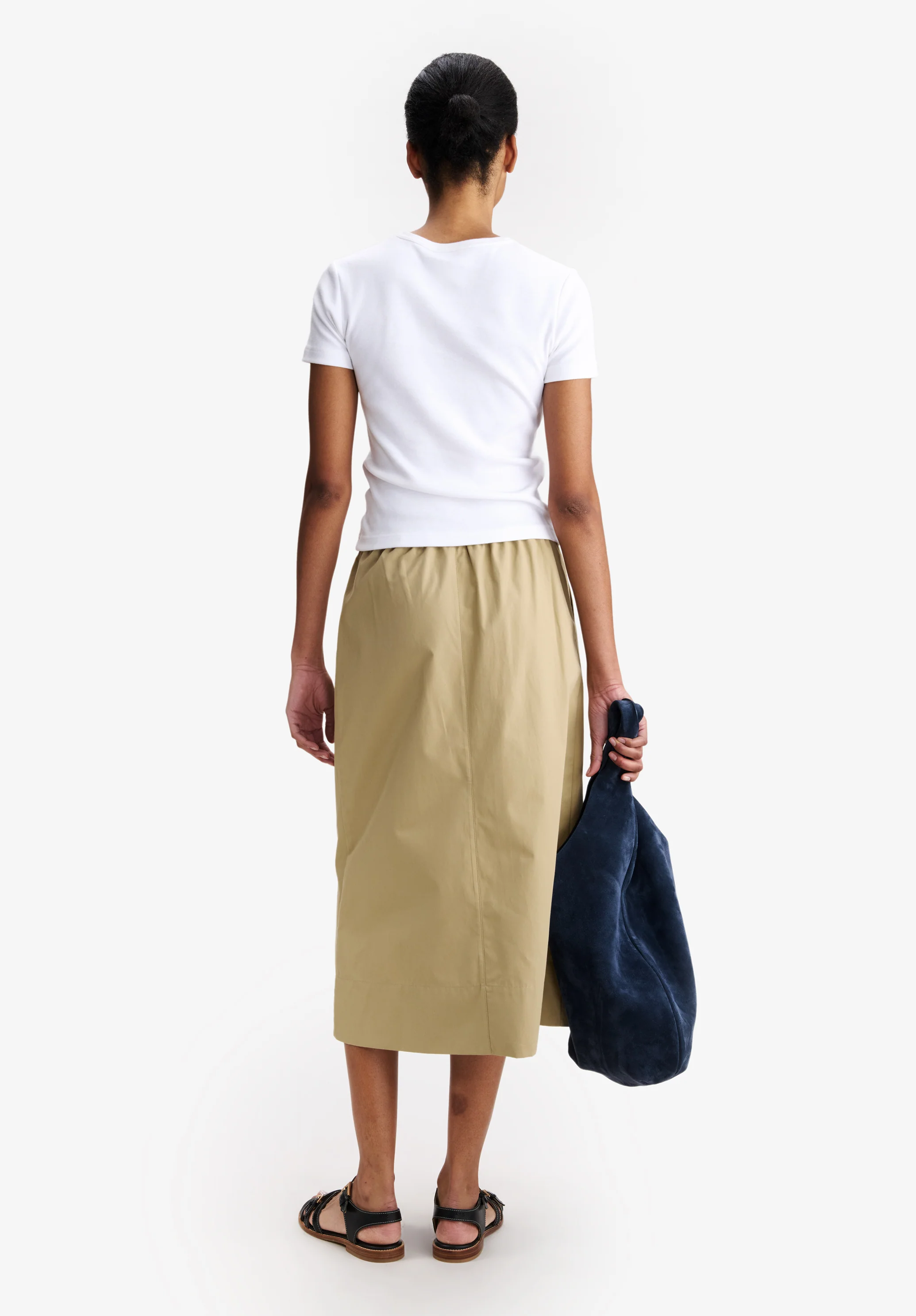 Long beige organic cotton skirt - Image 3