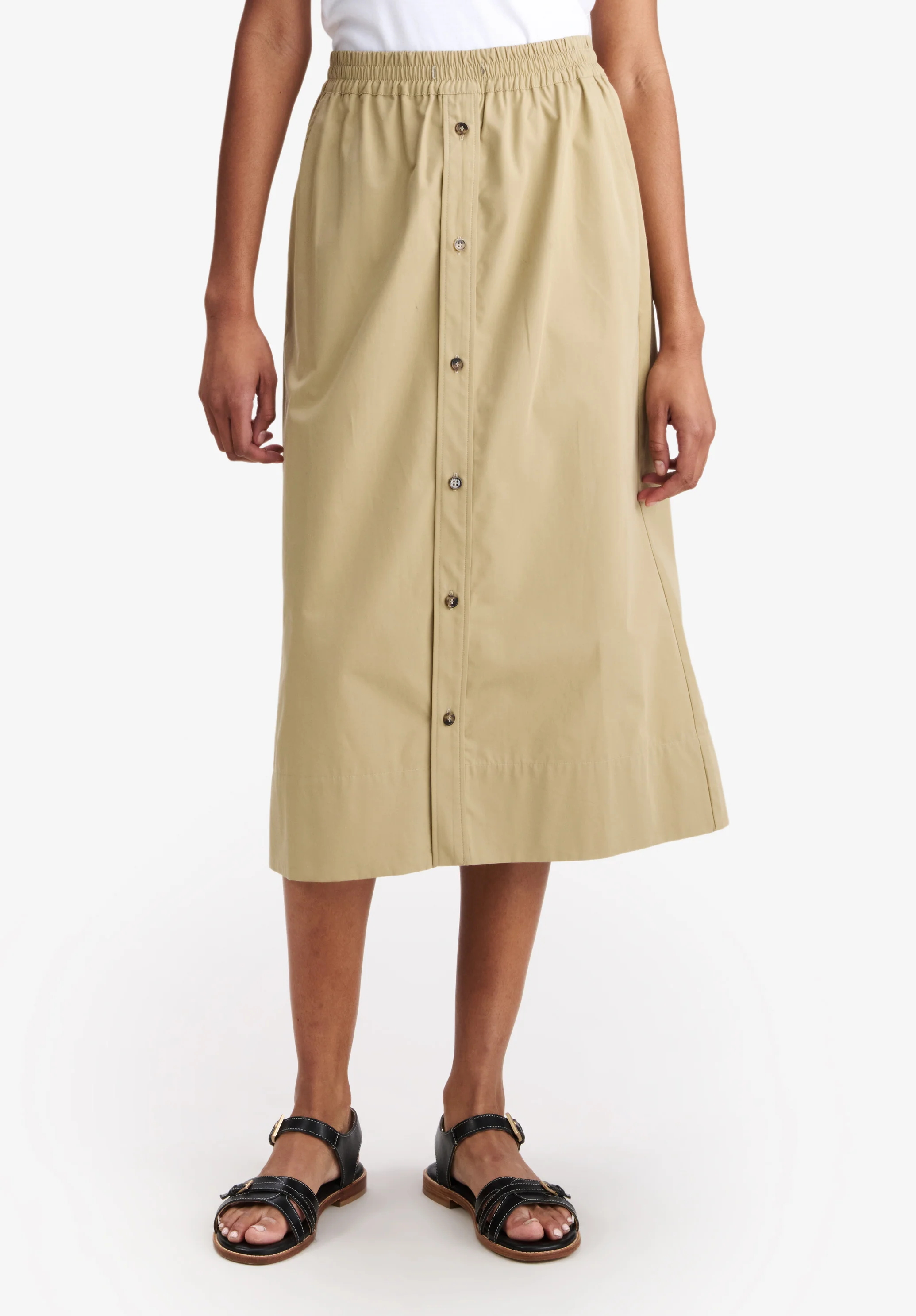 Long beige organic cotton skirt - Image 4