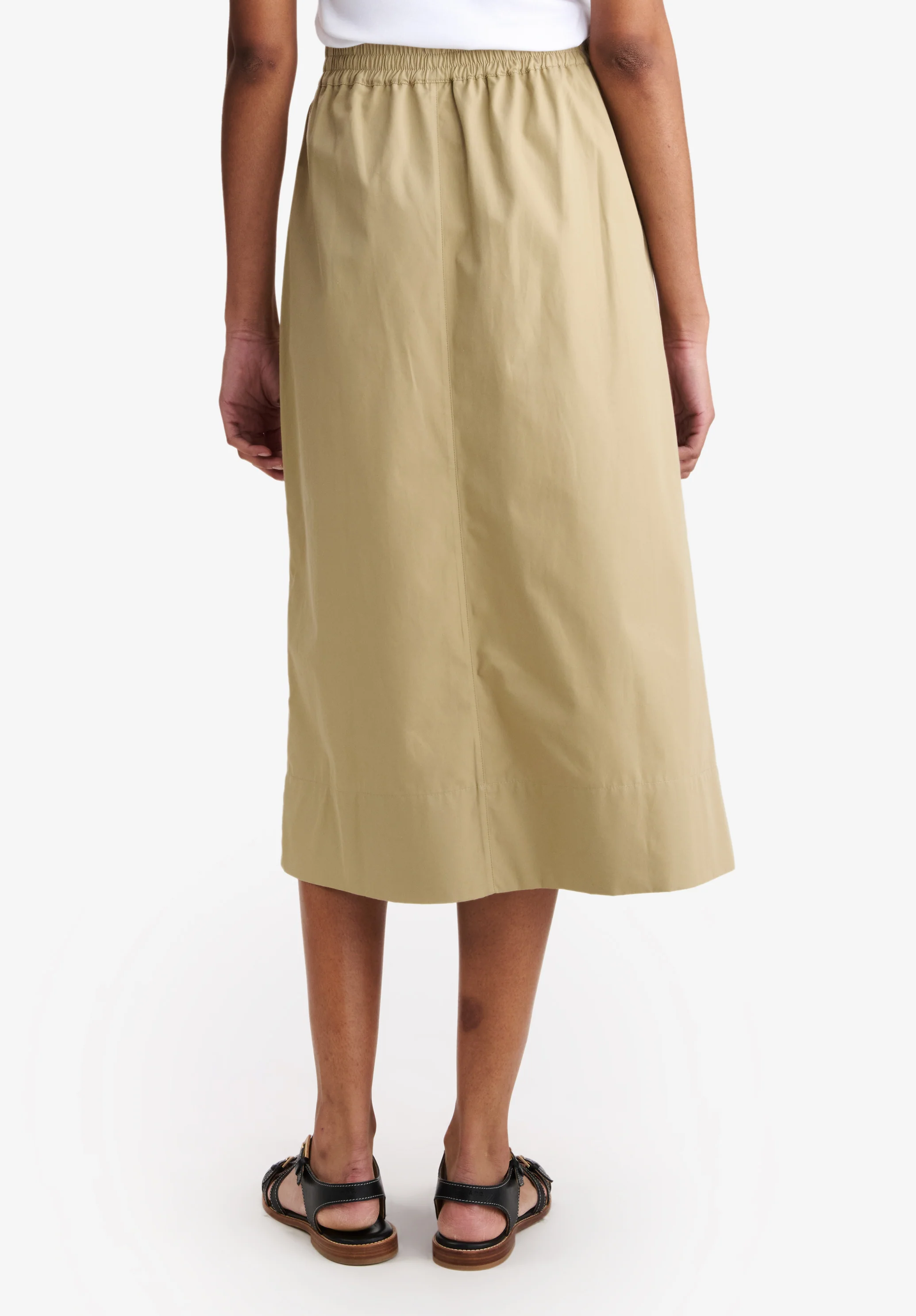 Long beige organic cotton skirt - Image 5