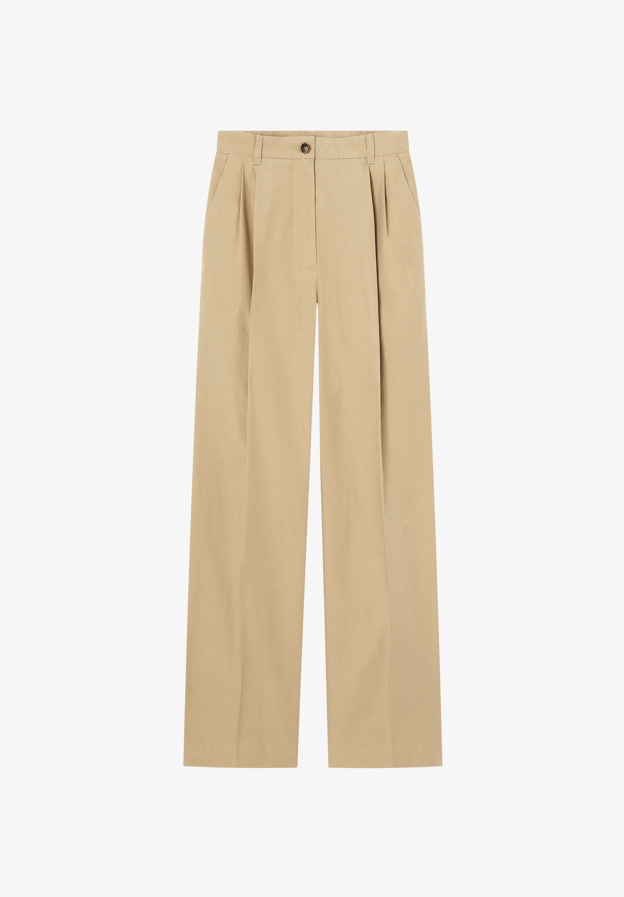 Loose beige organic cotton trousers