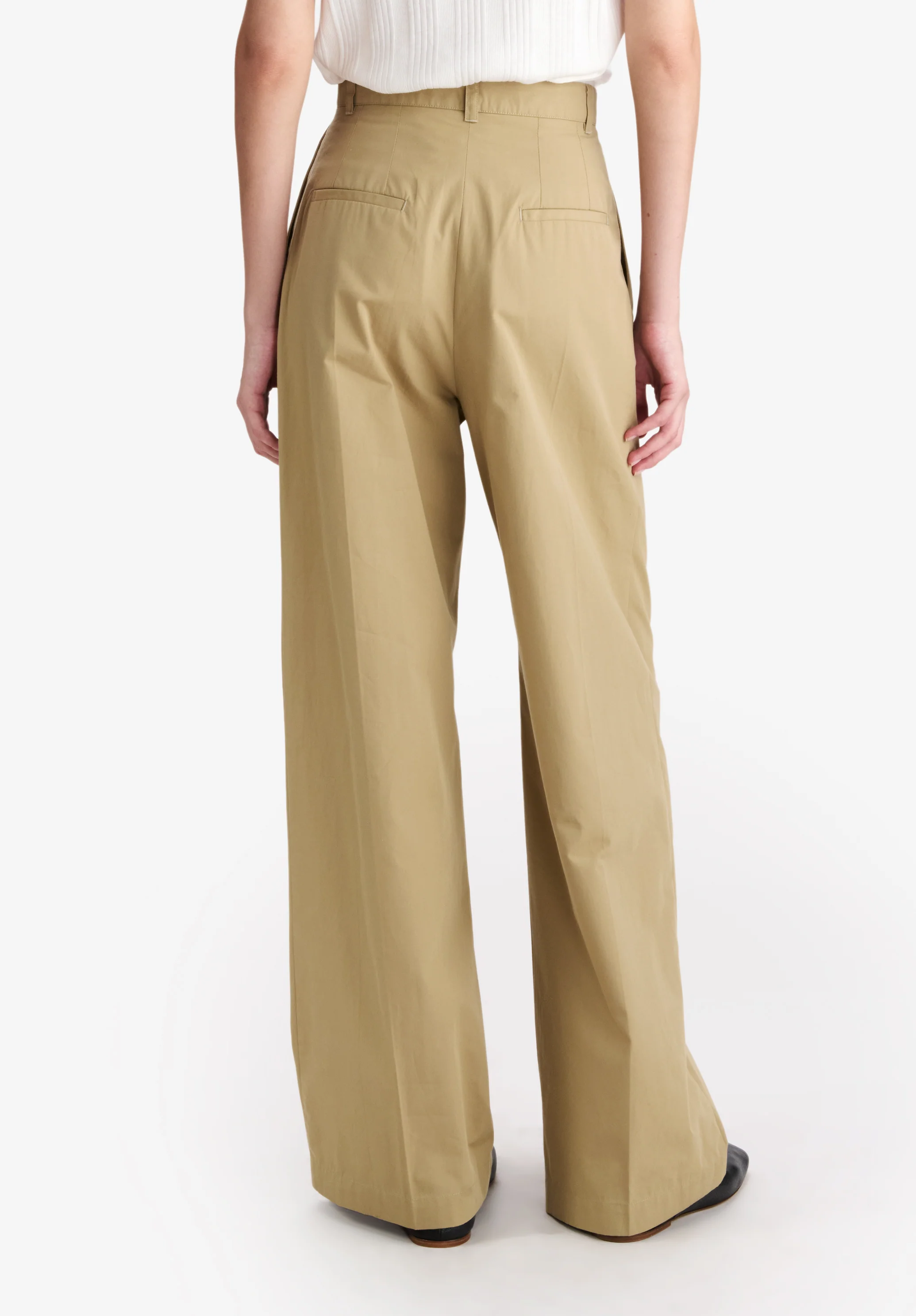 Loose beige organic cotton trousers - Image 5