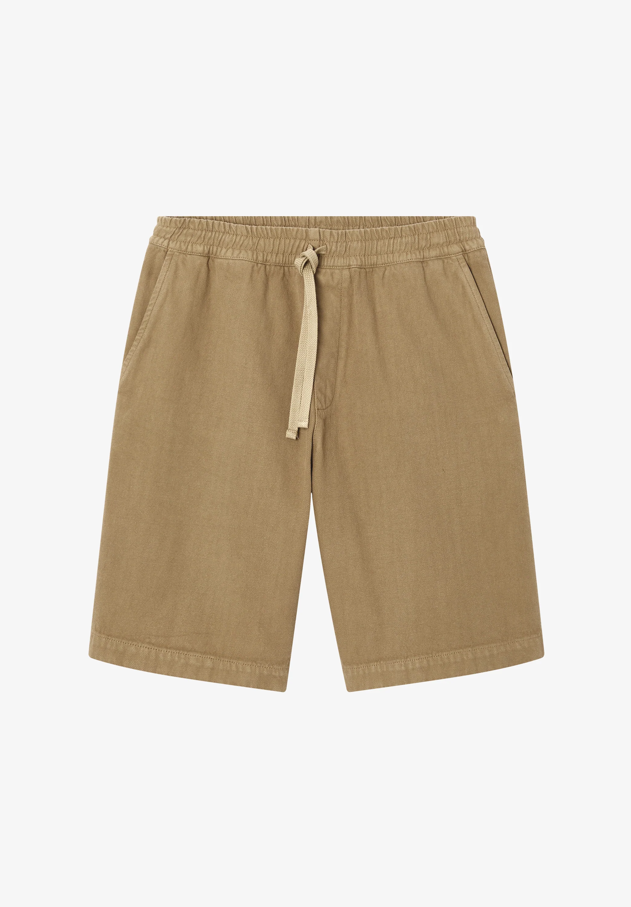 Loose dark beige Bermuda shorts