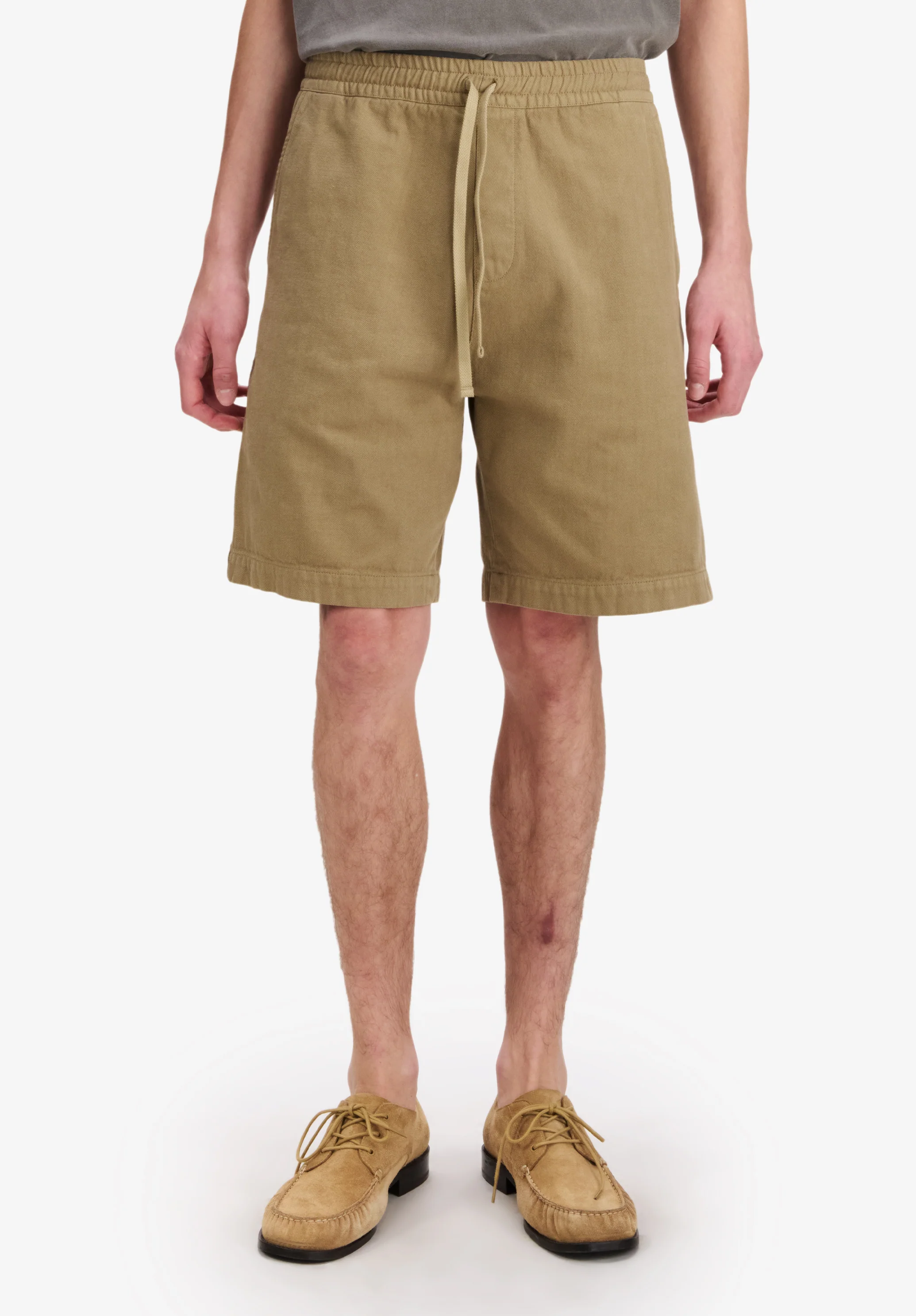 Loose dark beige Bermuda shorts - Image 4