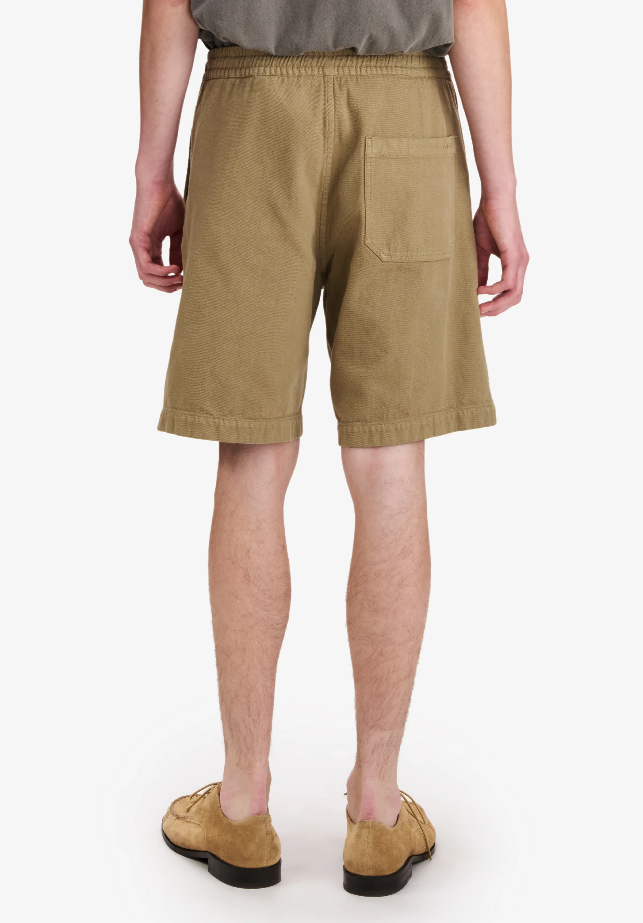 Loose dark beige Bermuda shorts - Image 5