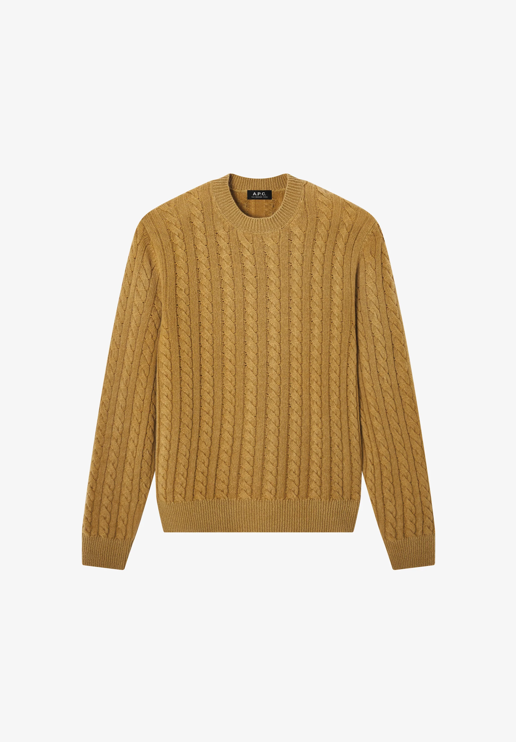 Loose tobacco cable-knit sweater