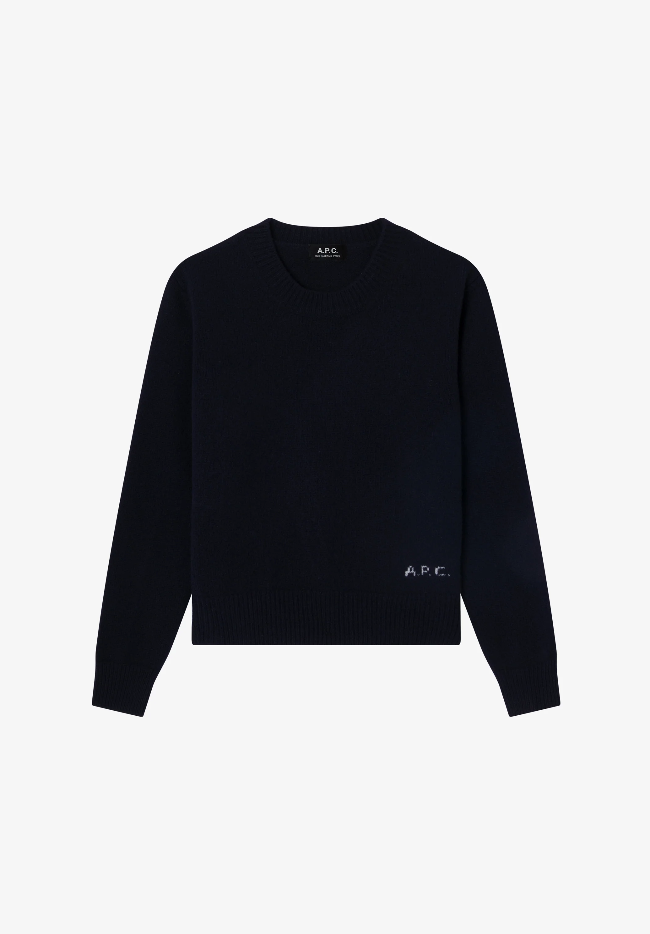 Navy blue boxy wool sweater