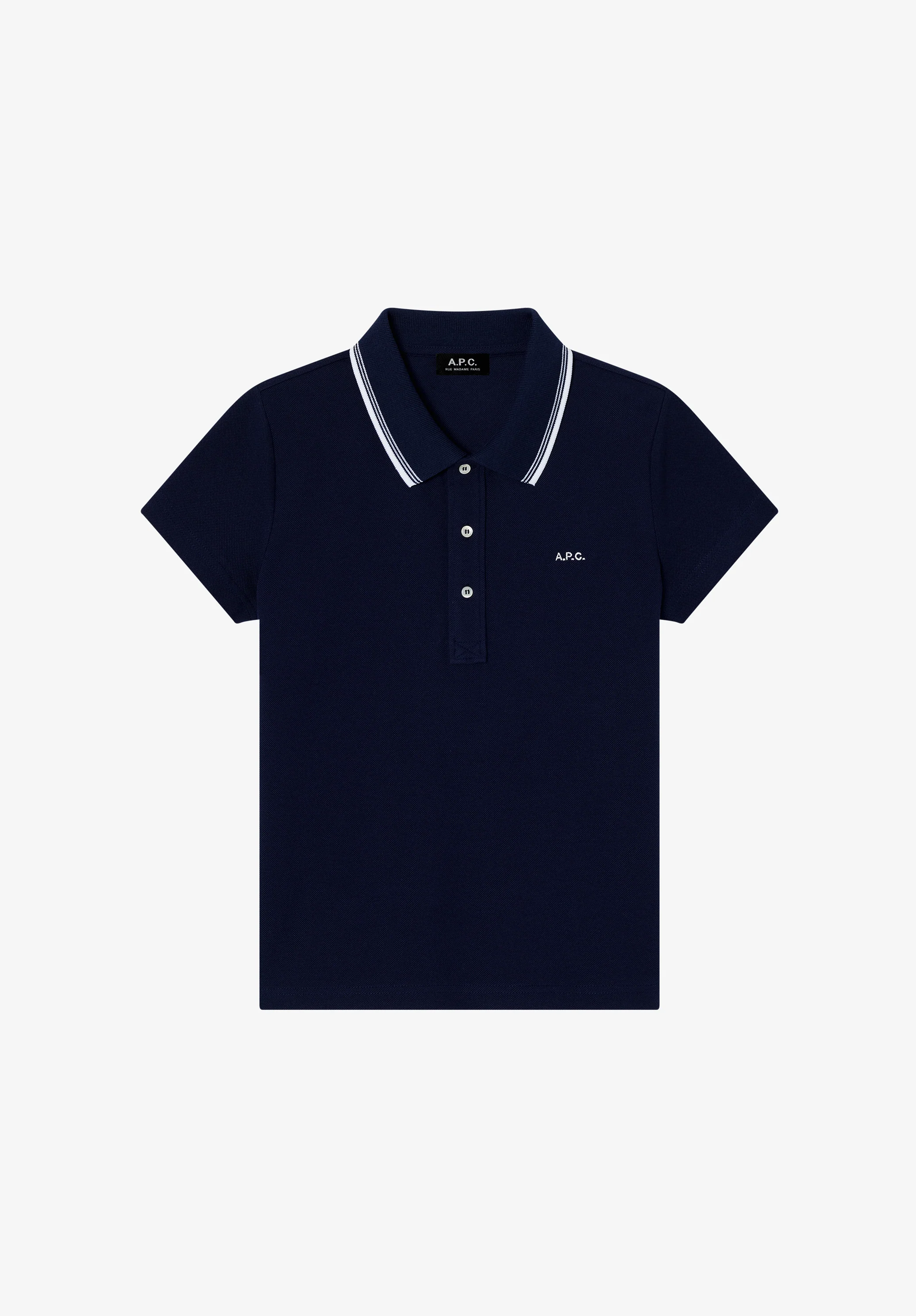 Navy blue cotton piqué polo