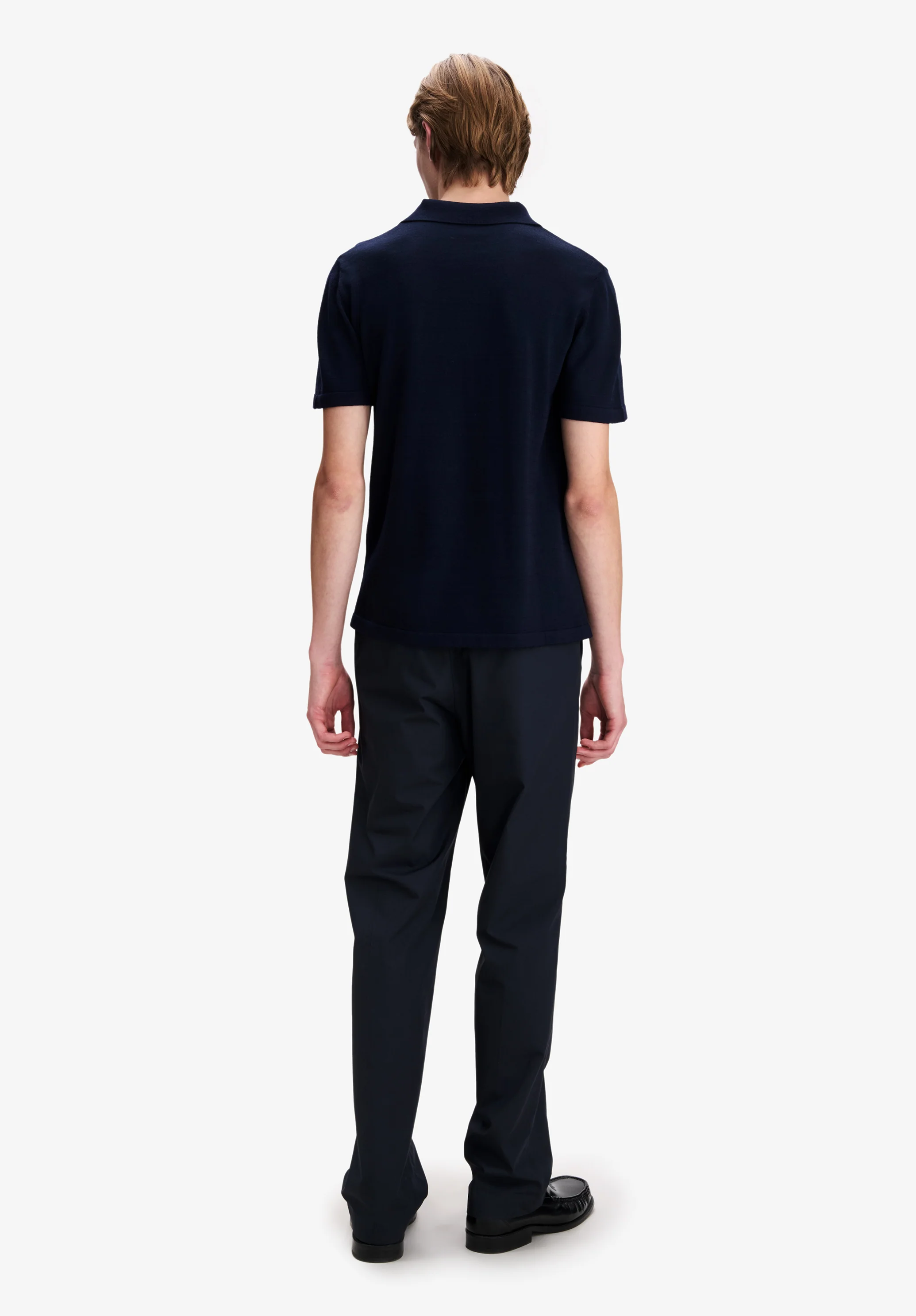 Navy blue organic cotton trousers - Image 3