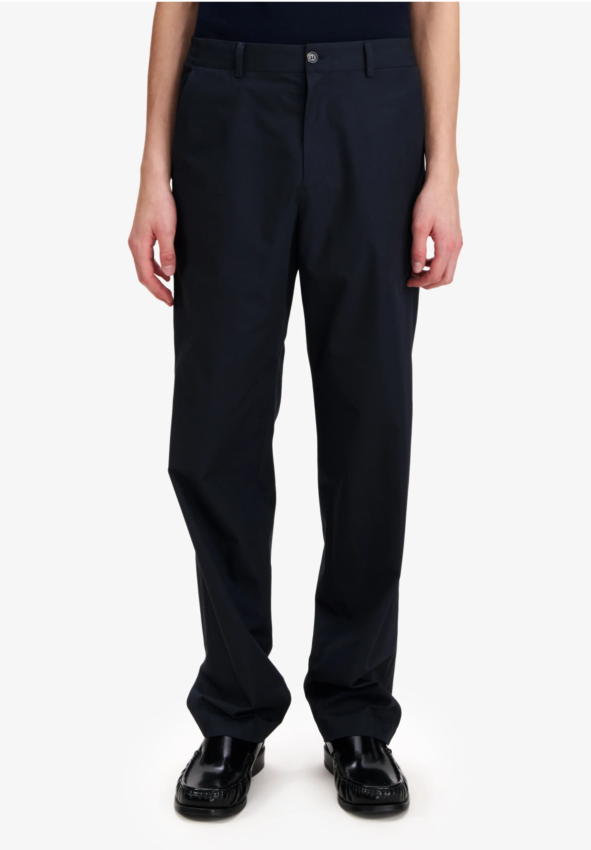 Navy blue organic cotton trousers - Image 4