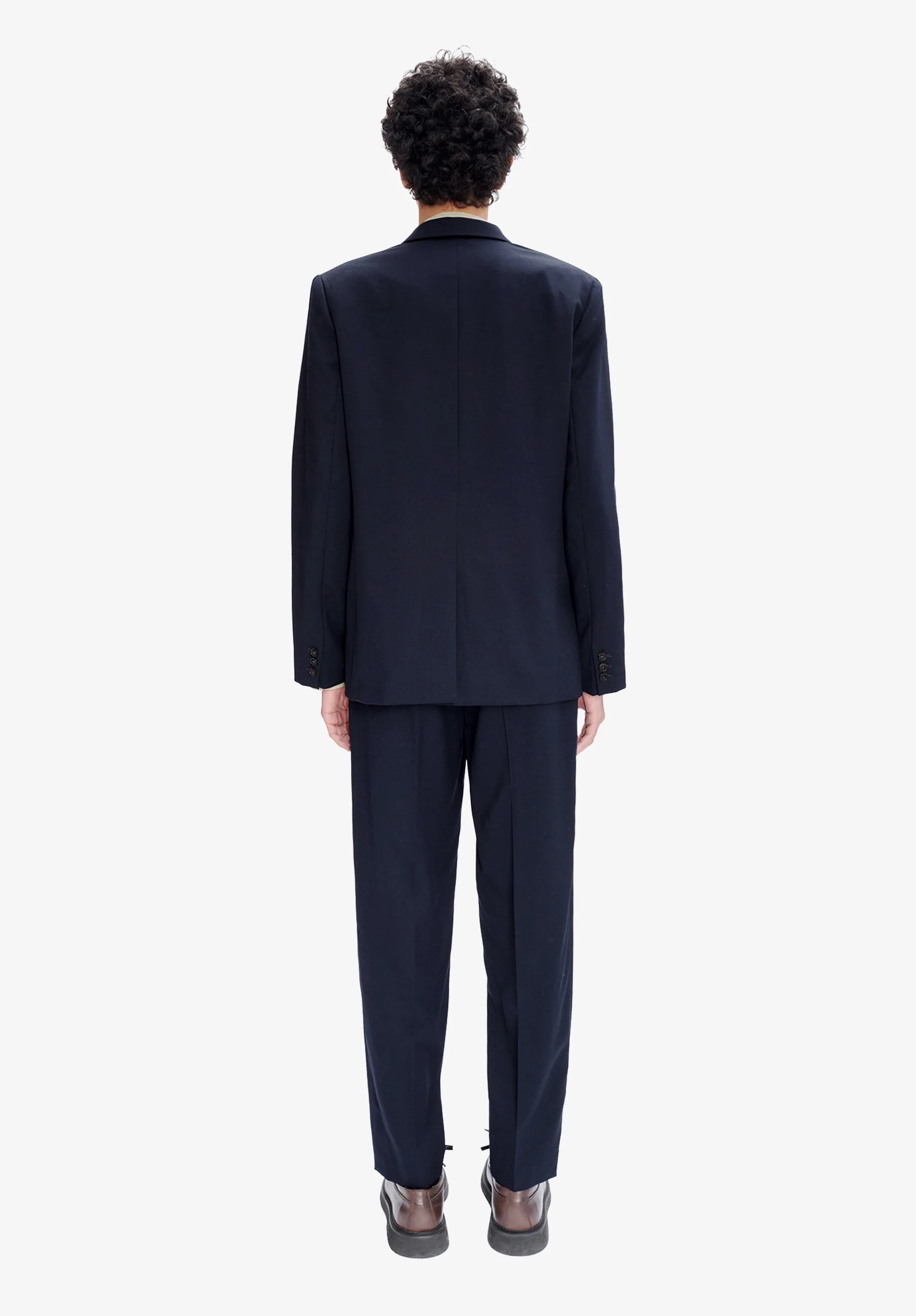 Navy blue suit jacket in wool-blend twill - Image 2