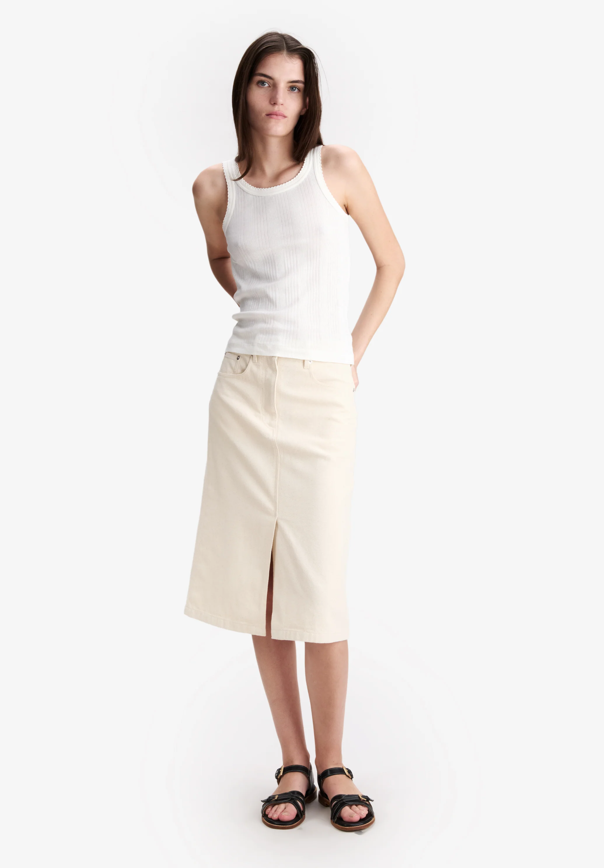 Off-white denim split skirt - Image 3