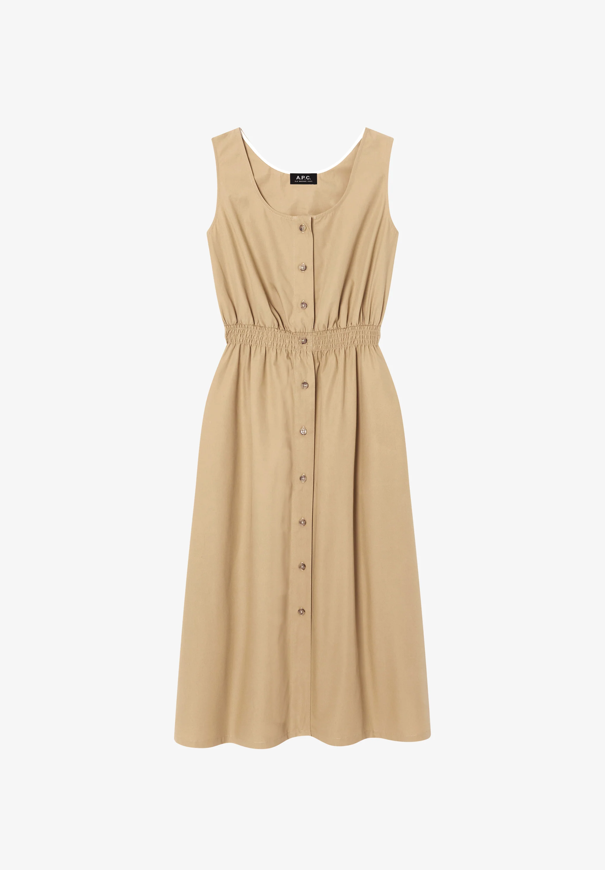Sleeveless beige dress