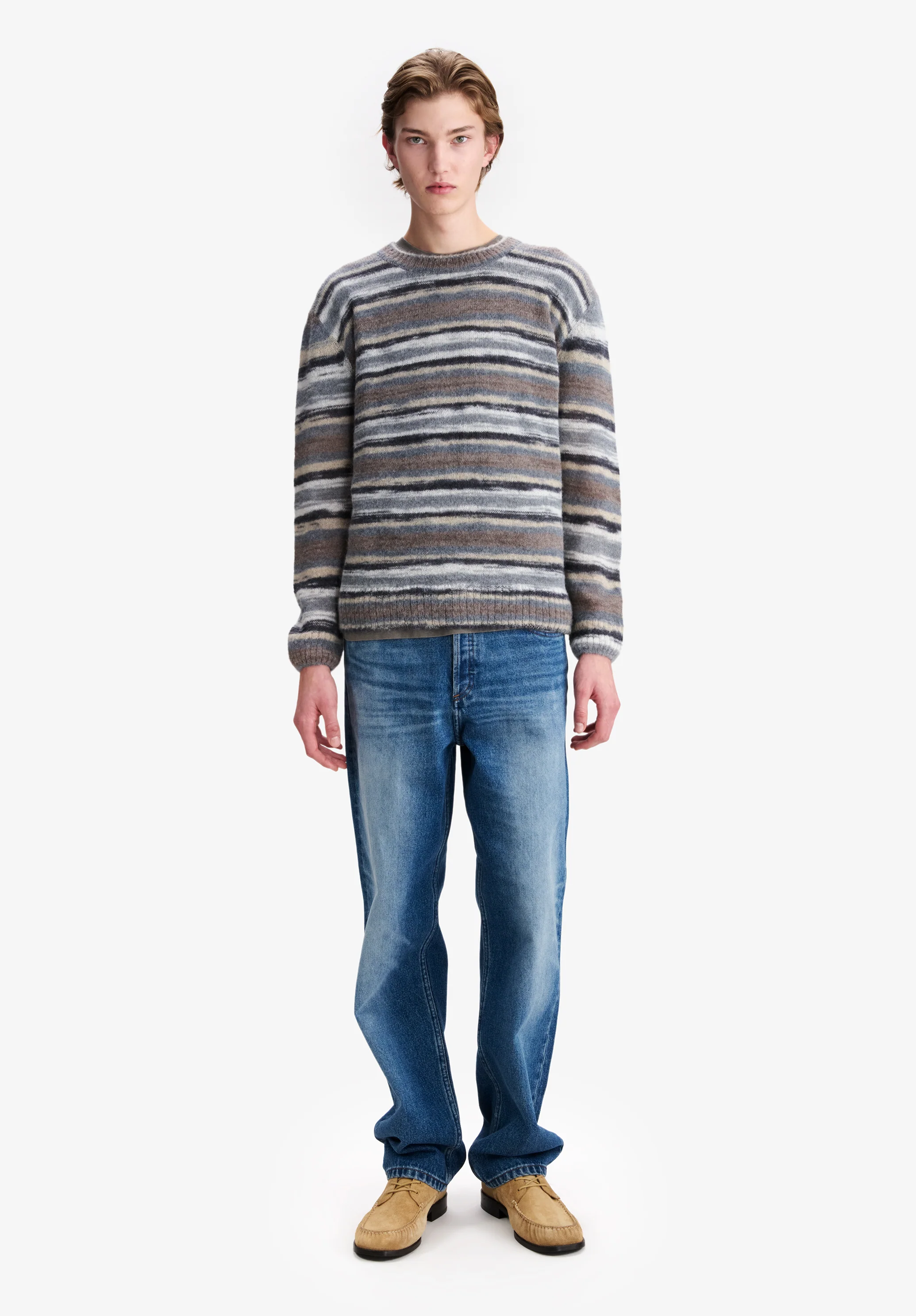 Striped grey alpaca sweater - Image 2