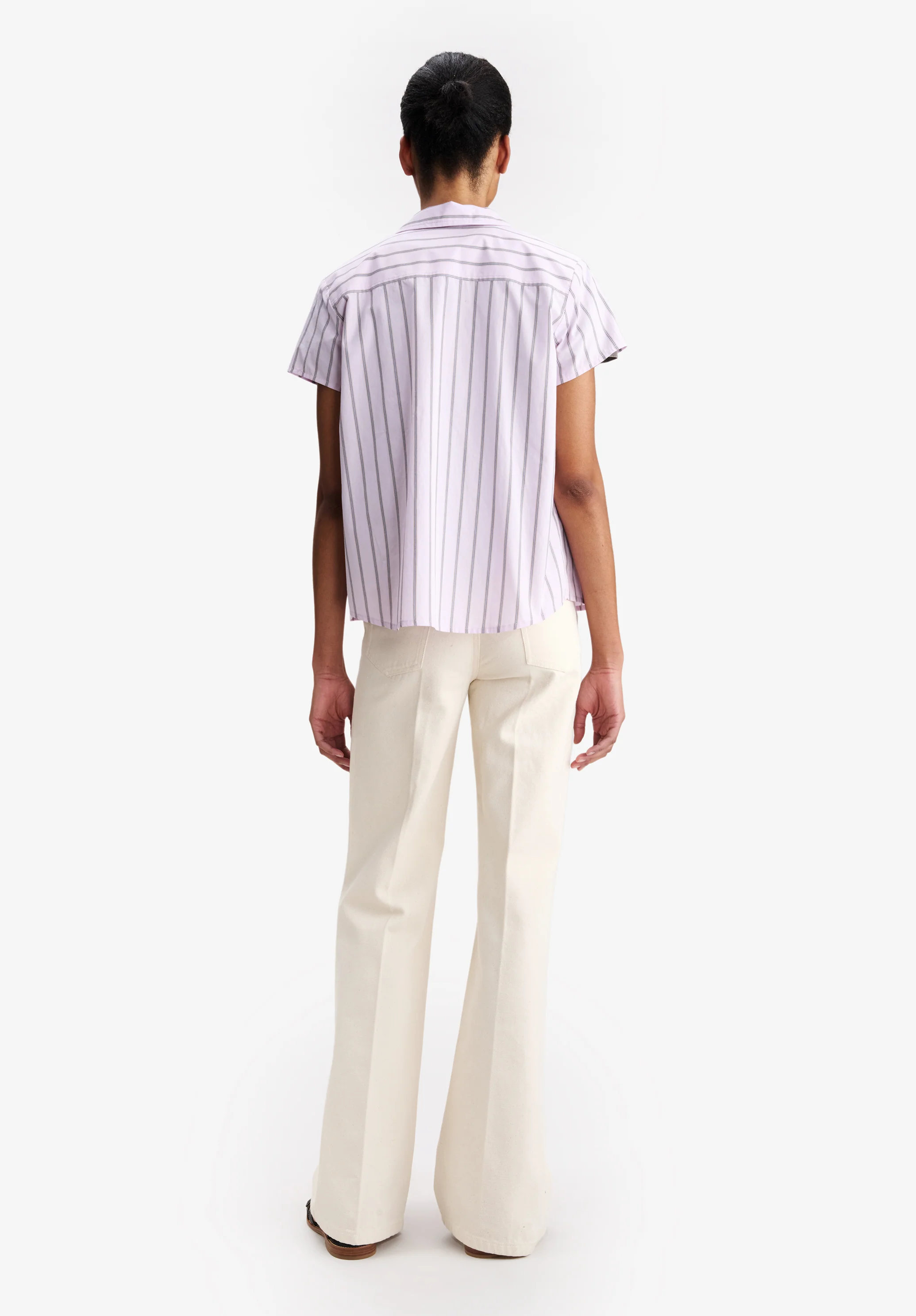 Striped pink short-sleeved shirt - Image 3