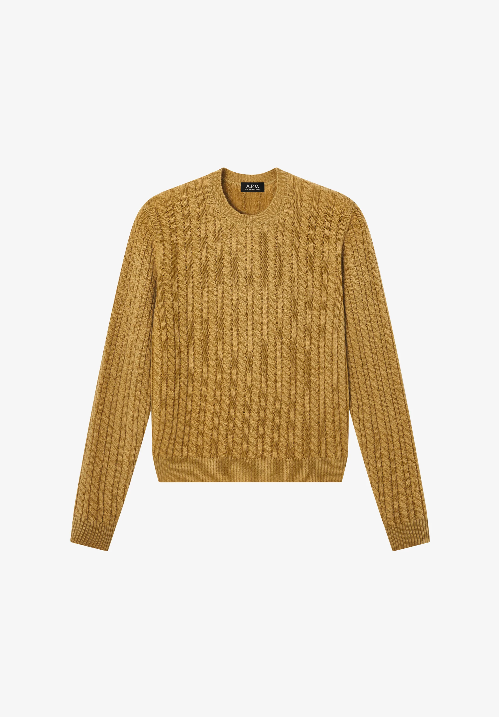 Tobacco brown cable-knit sweater