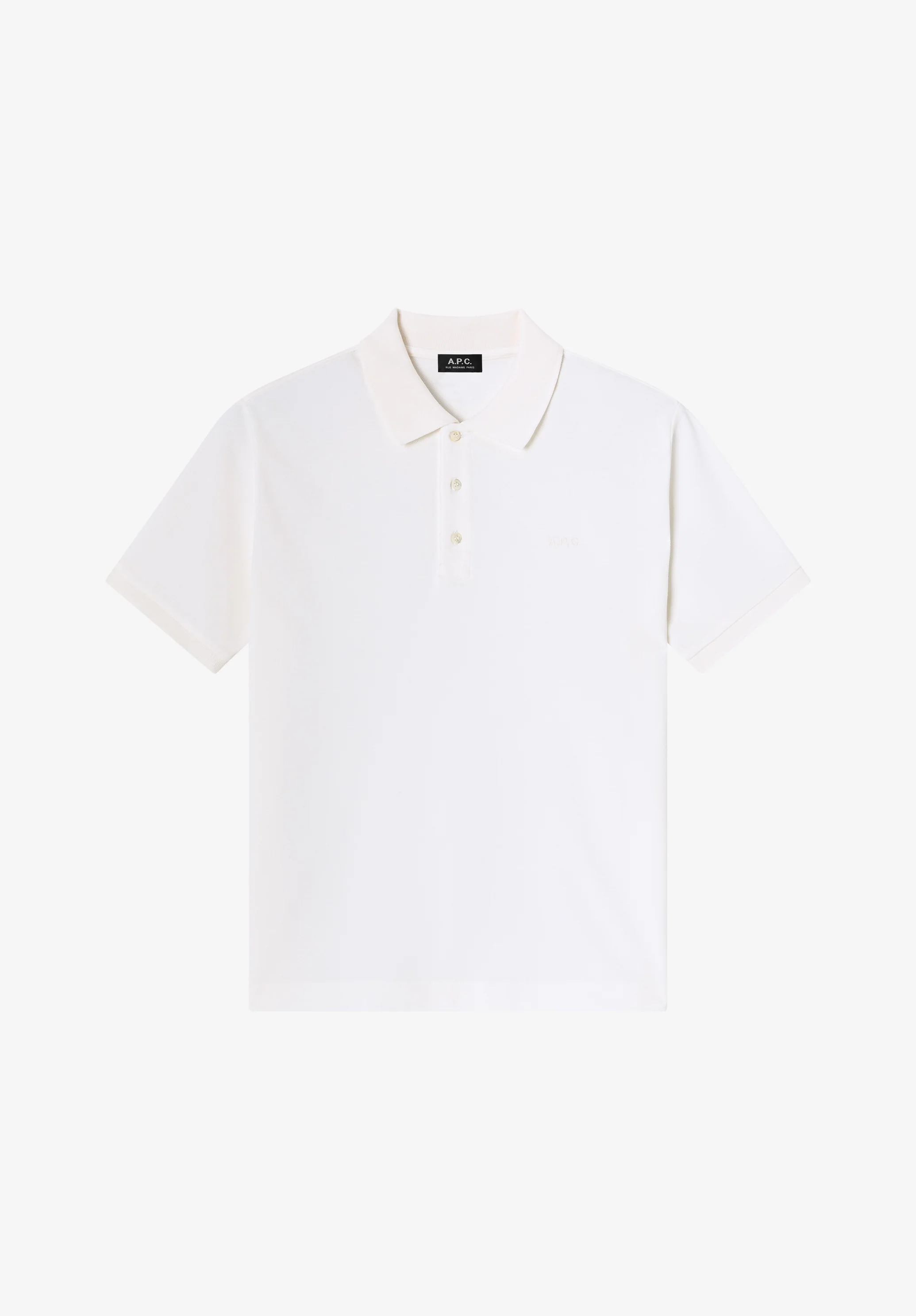 White cotton piqué polo