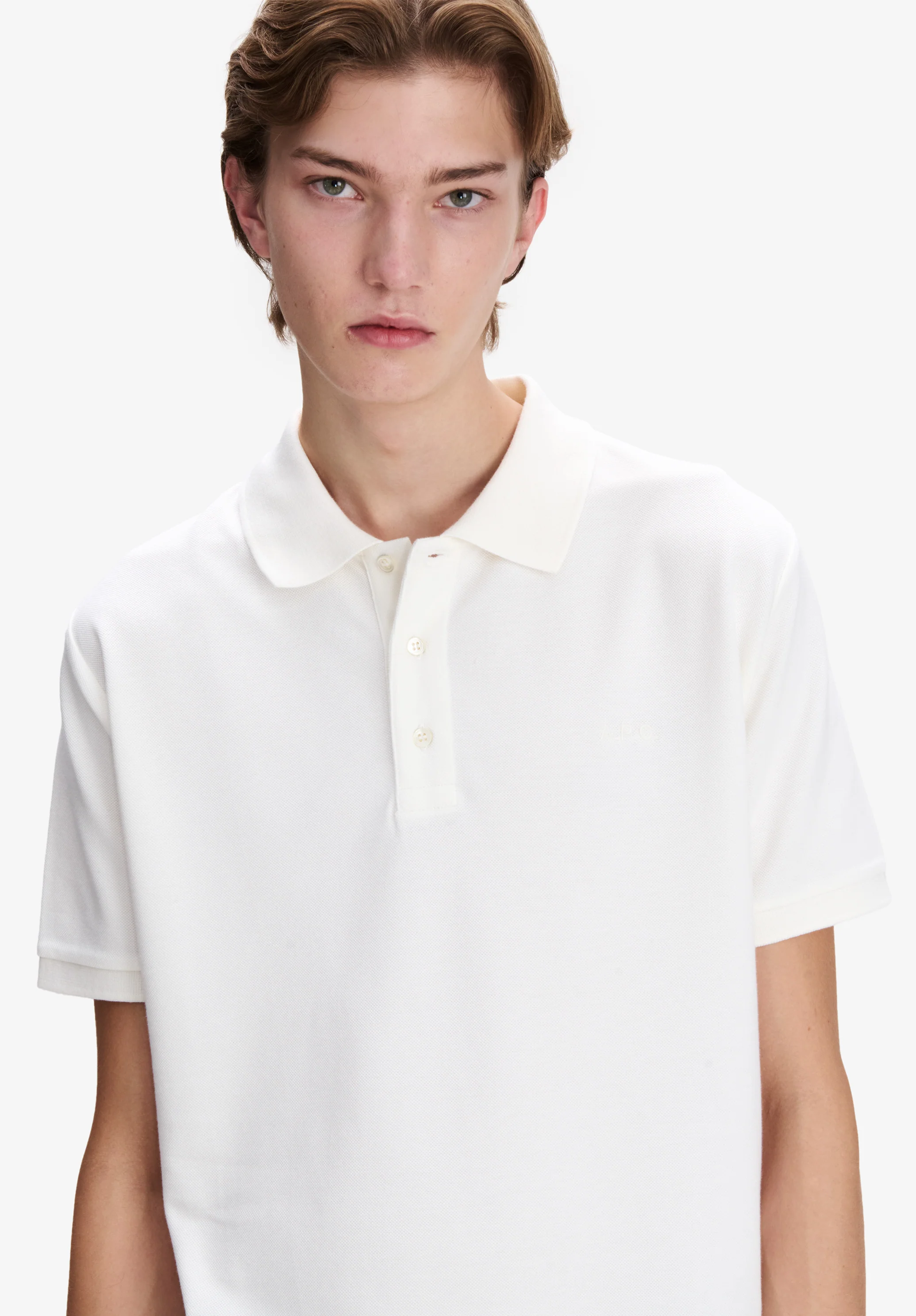White cotton piqué polo - Image 4