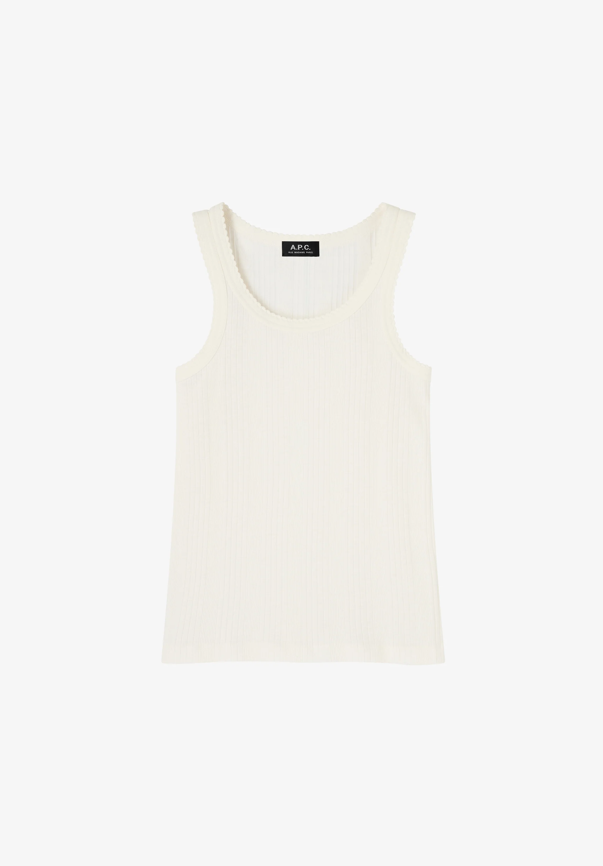 White organic cotton tank top