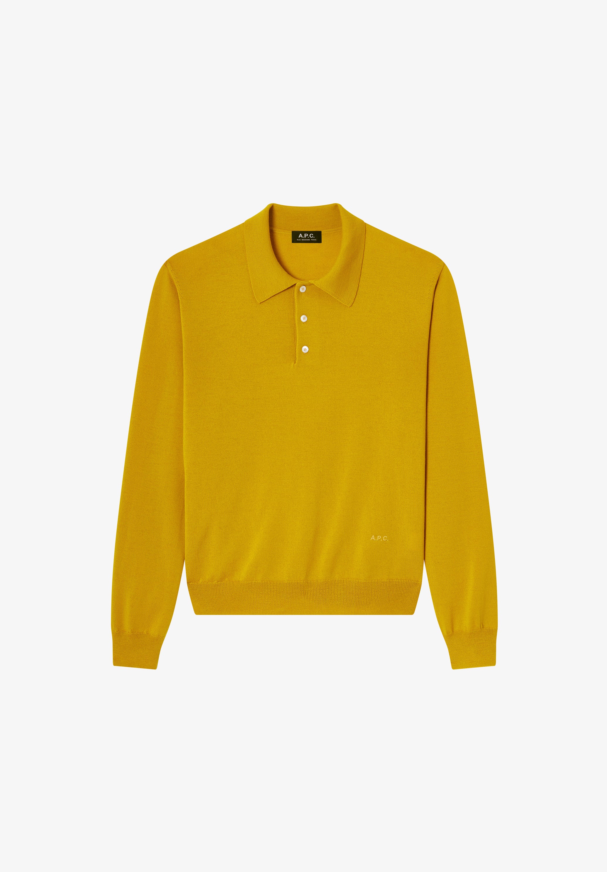 Yellow merino wool polo