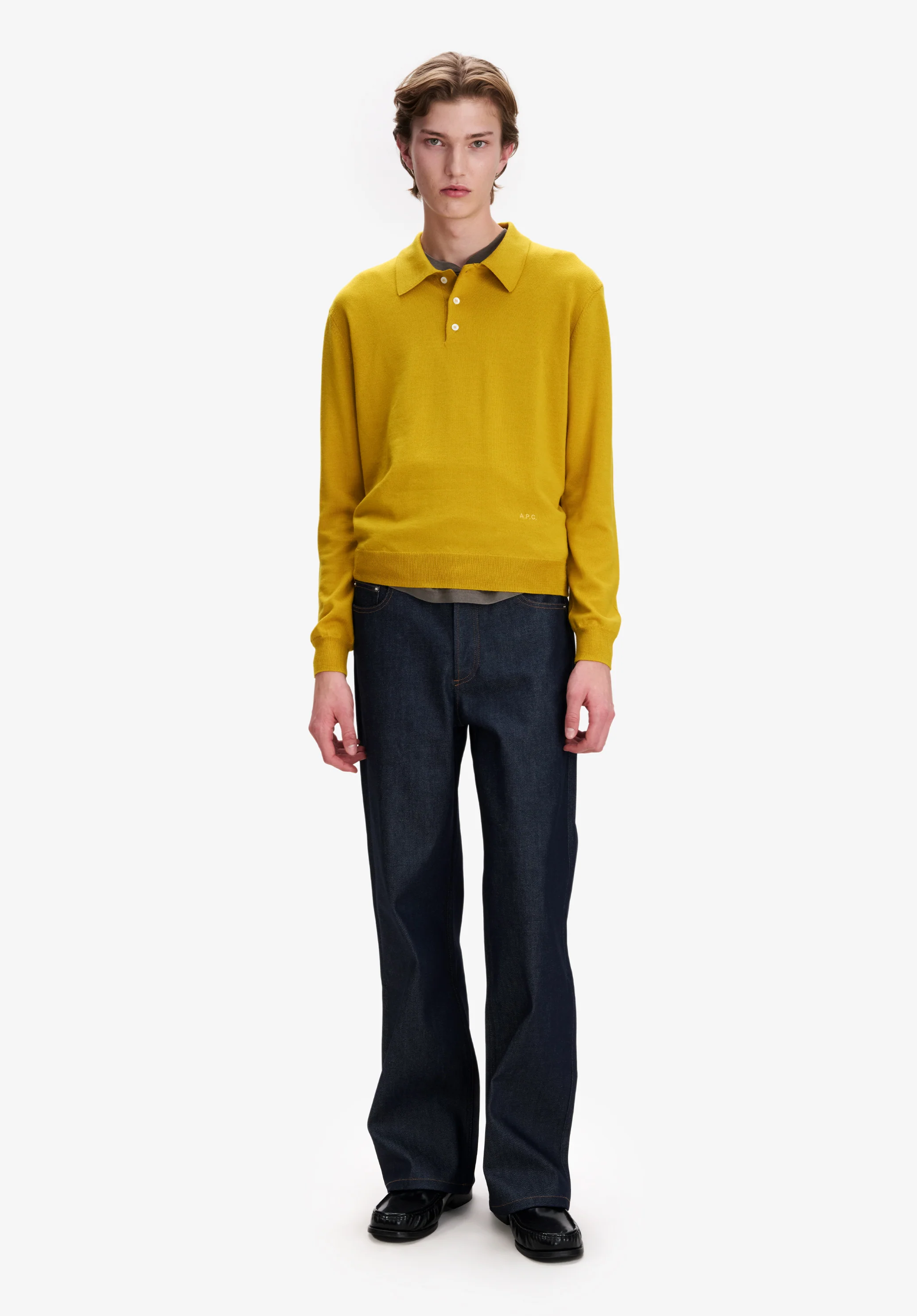 Yellow merino wool polo - Image 2